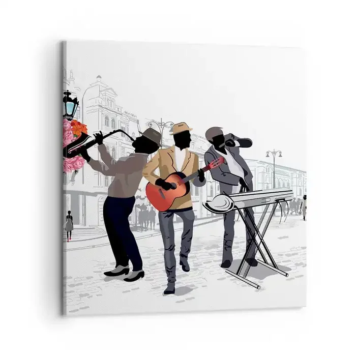Cuadro sobre lienzo – Impresión de Imagen – Música de la calle – 50×50 cm