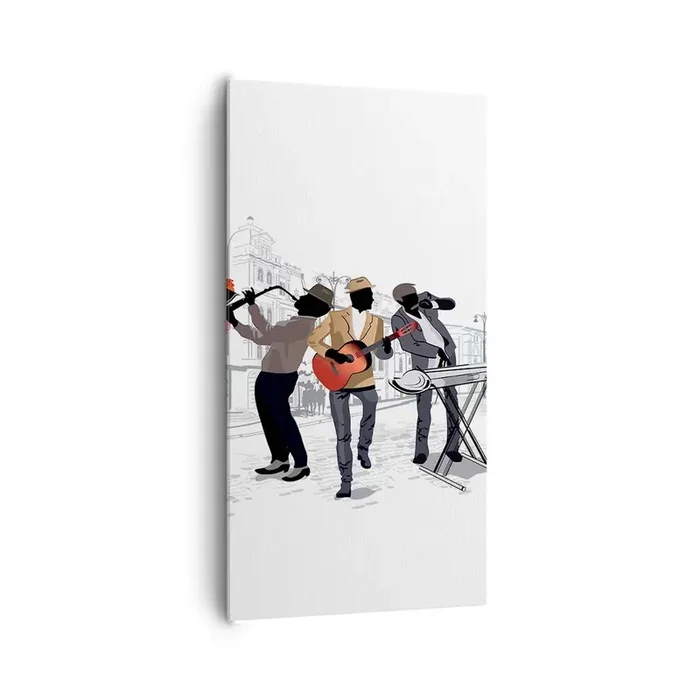 Cuadro sobre lienzo – Impresión de Imagen – Música de la calle – 65×120 cm