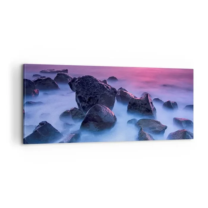 Cuadro sobre lienzo – Impresión de Imagen – Nacimiento en la luz y la niebla – 100×40 cm