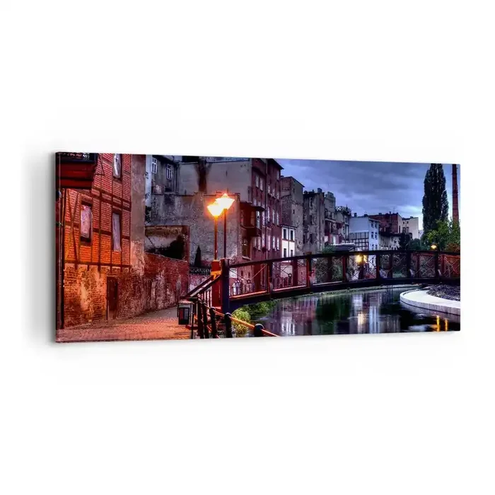 Cuadro sobre lienzo – Impresión de Imagen – No conocías Bydgoszcz así – 100×40 cm