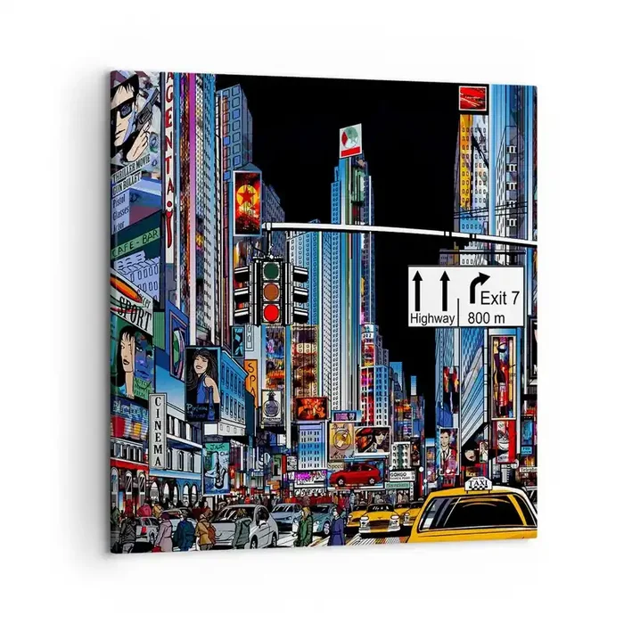 Cuadro sobre lienzo – Impresión de Imagen – Noche de cómic – 50×50 cm