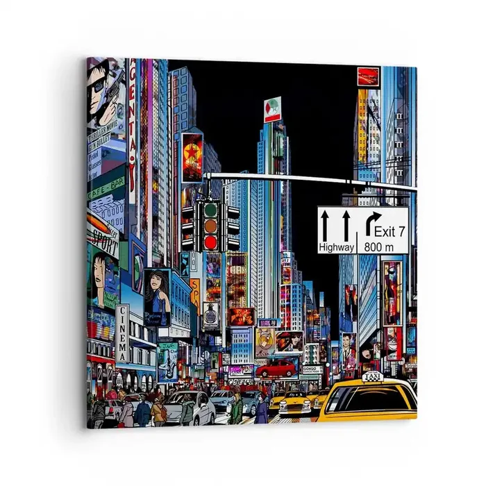 Cuadro sobre lienzo – Impresión de Imagen – Noche de cómic – 70×70 cm