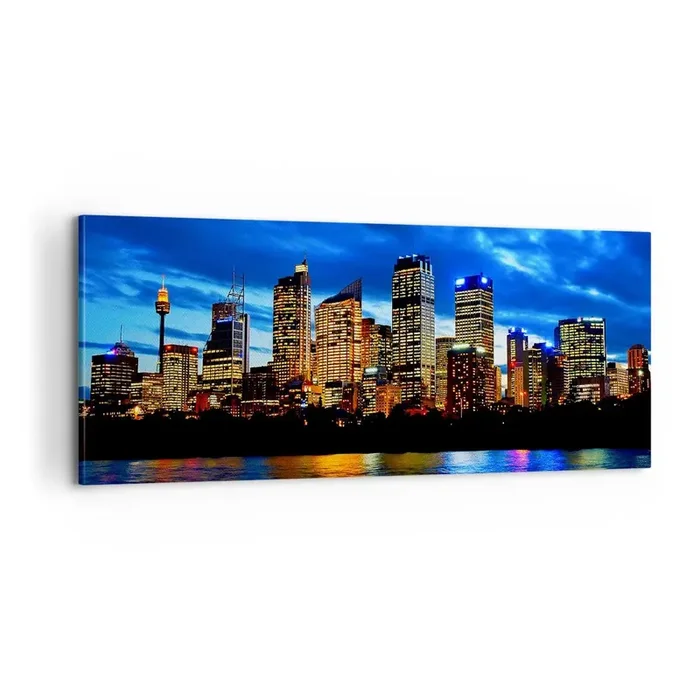 Cuadro sobre lienzo – Impresión de Imagen – Noche de luces y colores – 100×40 cm