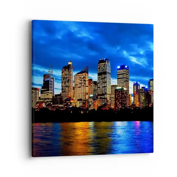 Cuadro sobre lienzo – Impresión de Imagen – Noche de luces y colores – 40×40 cm