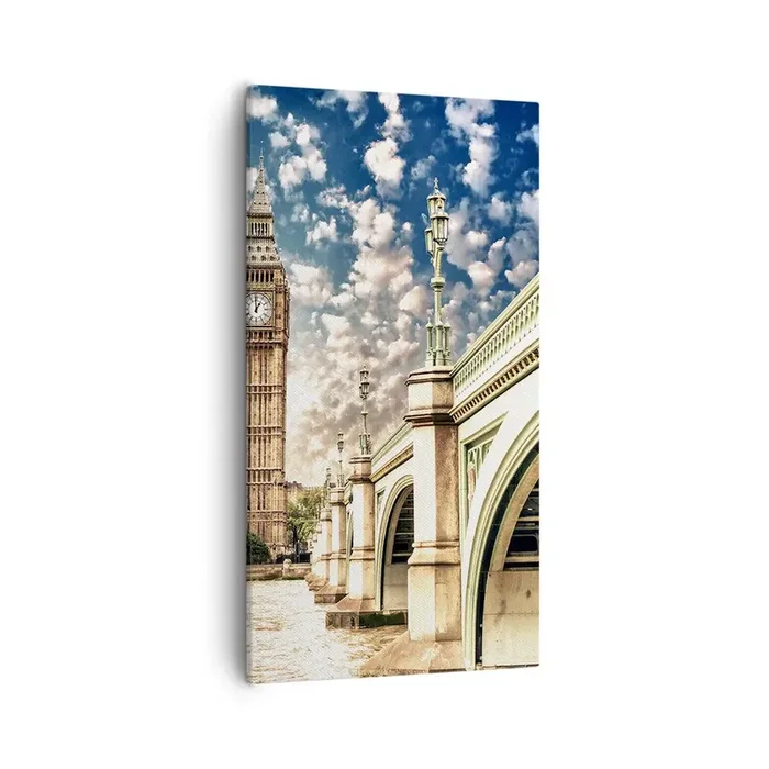 Cuadro sobre lienzo – Impresión de Imagen – Nubes sobre el Támesis – 55×100 cm