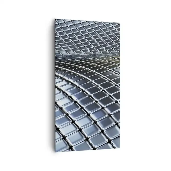 Cuadro sobre lienzo – Impresión de Imagen – Ola de plata – 55×100 cm