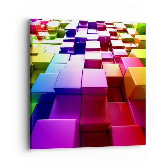 Cuadro sobre lienzo – Impresión de Imagen – Op-art en equipo – 40×40 cm