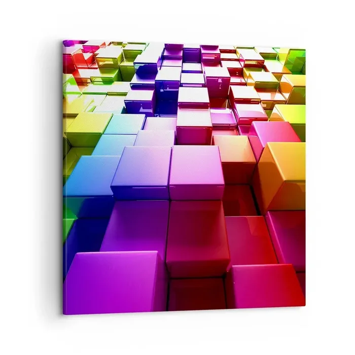 Cuadro sobre lienzo – Impresión de Imagen – Op-art en equipo – 50×50 cm