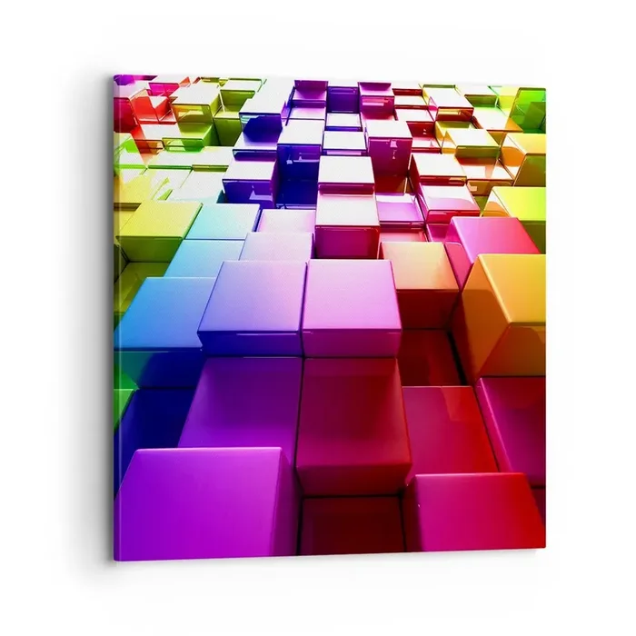 Cuadro sobre lienzo – Impresión de Imagen – Op-art en equipo – 70×70 cm