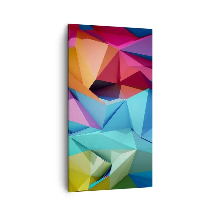 Cuadro sobre lienzo – Impresión de Imagen – Origami arco iris – 45×80 cm