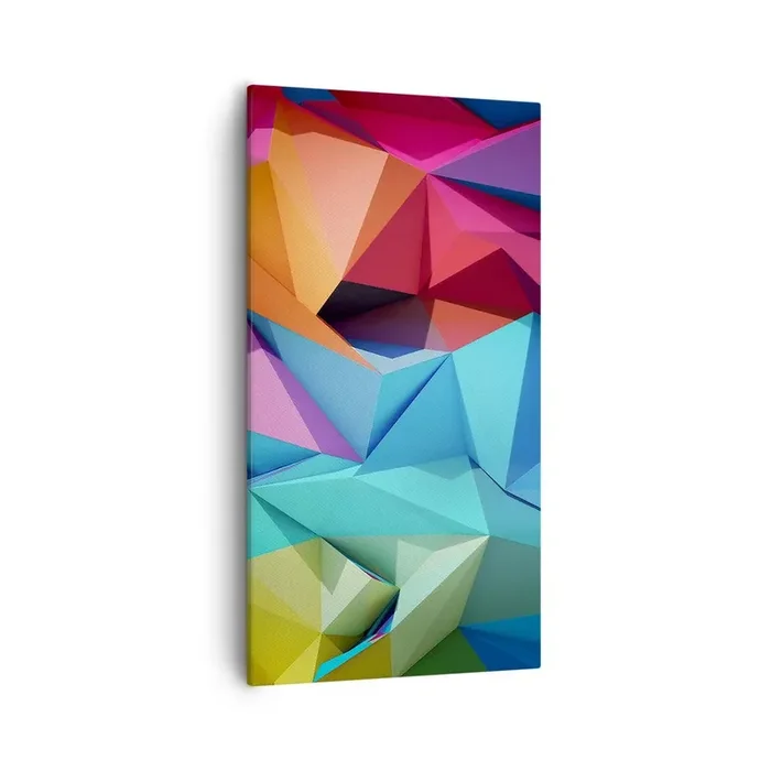 Cuadro sobre lienzo – Impresión de Imagen – Origami arco iris – 55×100 cm