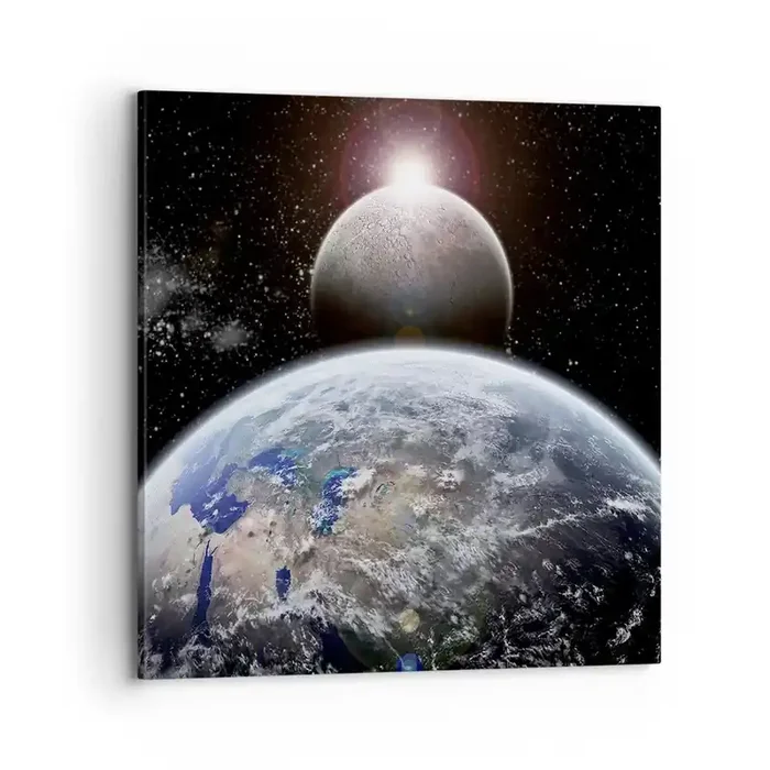 Cuadro sobre lienzo – Impresión de Imagen – Paisaje cósmico – amanecer – 70×70 cm