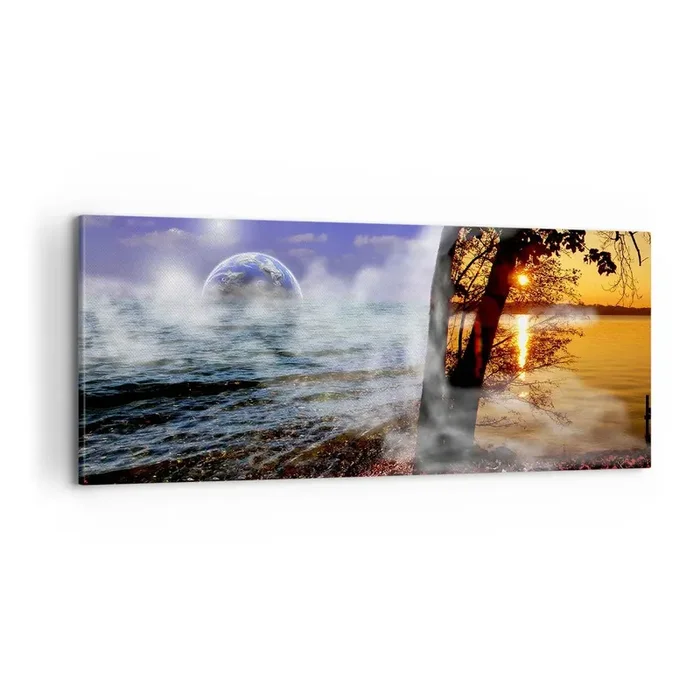Cuadro sobre lienzo – Impresión de Imagen – Paisaje surrealista – la naturaleza única – 100×40 cm