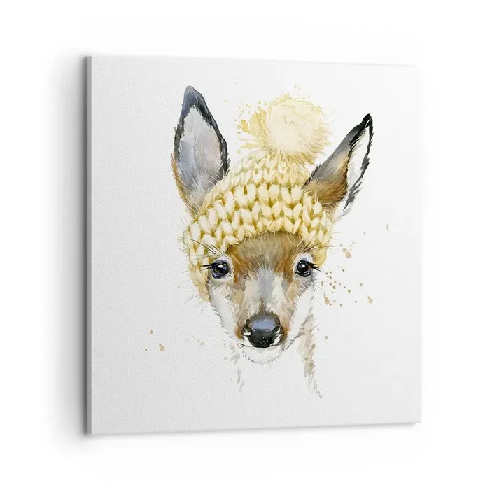 Cuadro sobre lienzo – Impresión de Imagen – Para el invierno en un bosque nevado – 60×60 cm