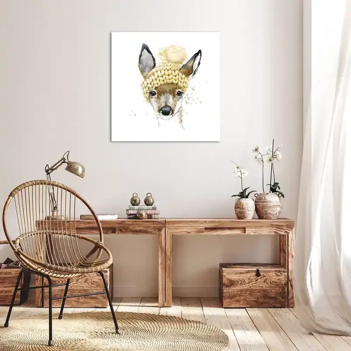 Cuadro sobre lienzo – Impresión de Imagen – Para el invierno en un bosque nevado – 70×70 cm