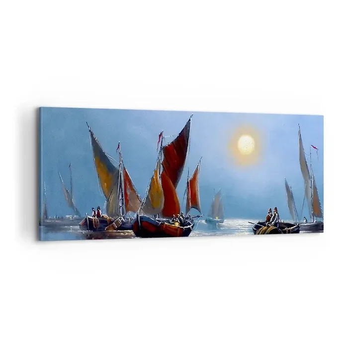 Cuadro sobre lienzo – Impresión de Imagen – Pesca nocturna – 100×40 cm