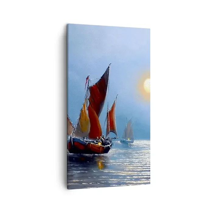 Cuadro sobre lienzo – Impresión de Imagen – Pesca nocturna – 45×80 cm