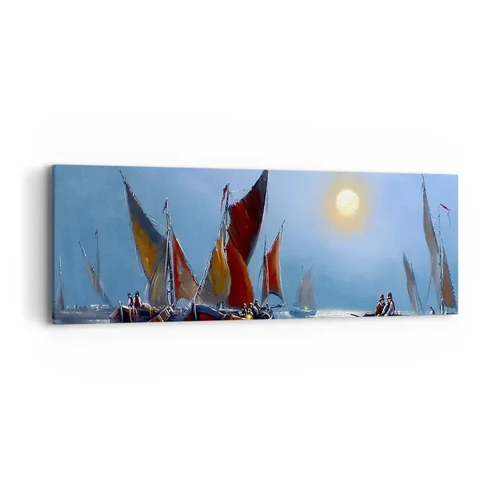Cuadro sobre lienzo – Impresión de Imagen – Pesca nocturna – 90×30 cm