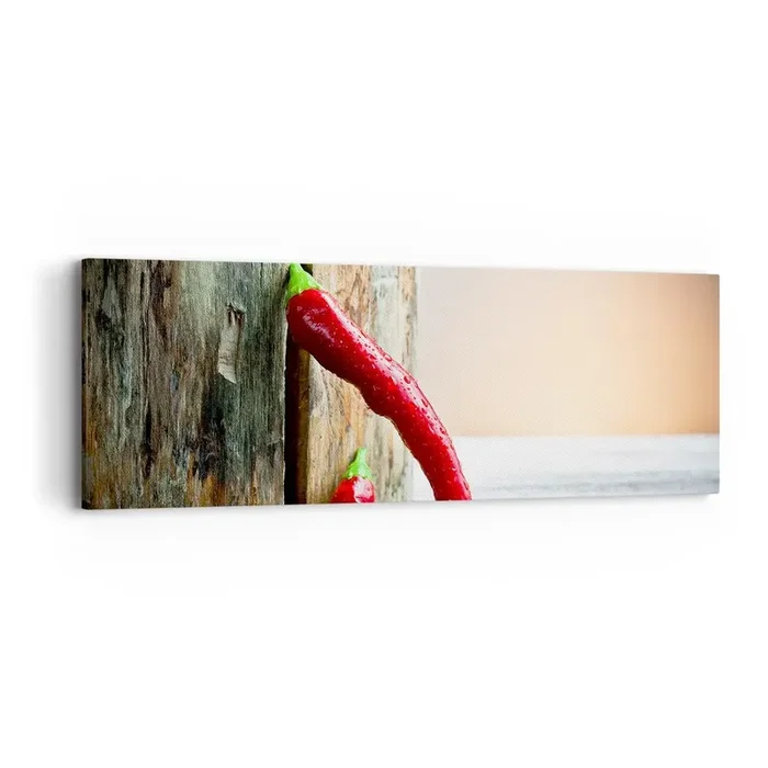 Cuadro sobre lienzo – Impresión de Imagen – Pimientos rojos picantes – 90×30 cm