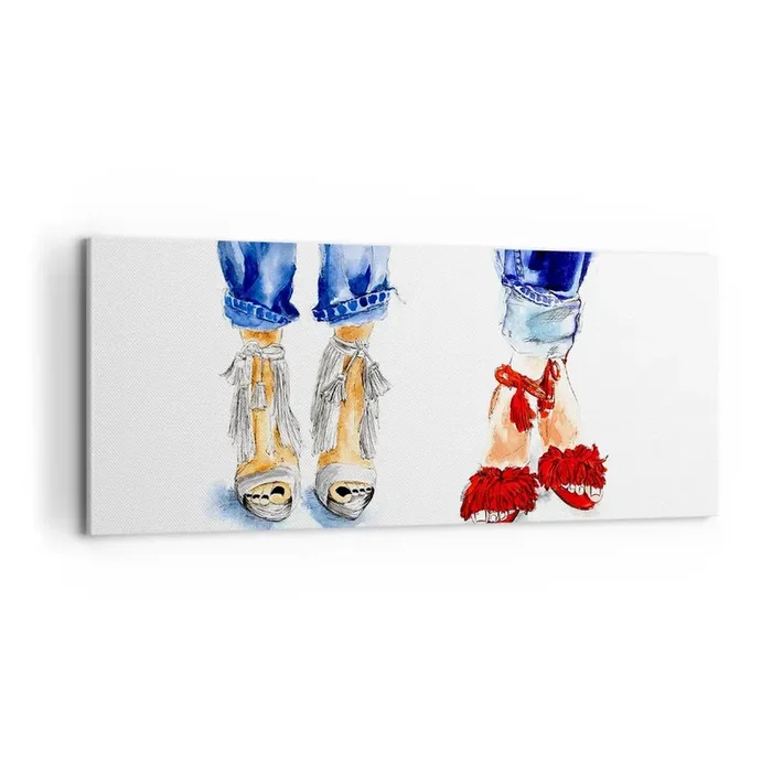 Cuadro sobre lienzo – Impresión de Imagen – ¿Por qué no vamos a dar un paseo? – 100×40 cm