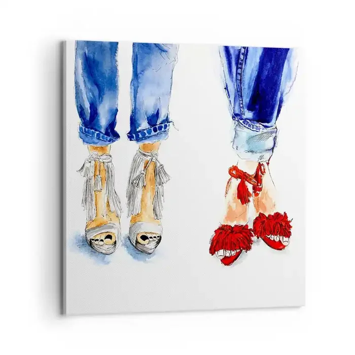Cuadro sobre lienzo – Impresión de Imagen – ¿Por qué no vamos a dar un paseo? – 60×60 cm