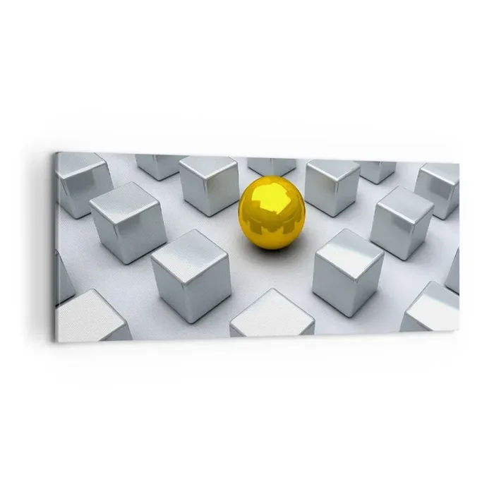 Cuadro sobre lienzo – Impresión de Imagen – ¿Por qué yo? Composición geométrica – 100×40 cm