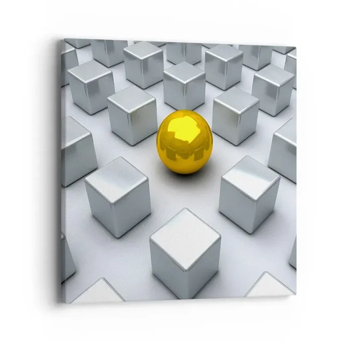 Cuadro sobre lienzo – Impresión de Imagen – ¿Por qué yo? Composición geométrica – 40×40 cm