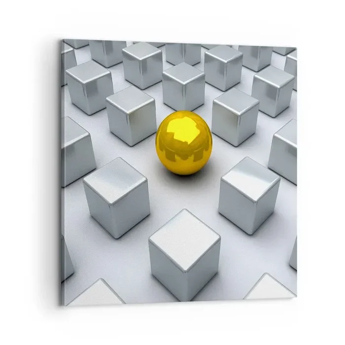 Cuadro sobre lienzo – Impresión de Imagen – ¿Por qué yo? Composición geométrica – 60×60 cm