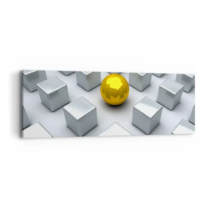 Cuadro sobre lienzo – Impresión de Imagen – ¿Por qué yo? Composición geométrica – 90×30 cm
