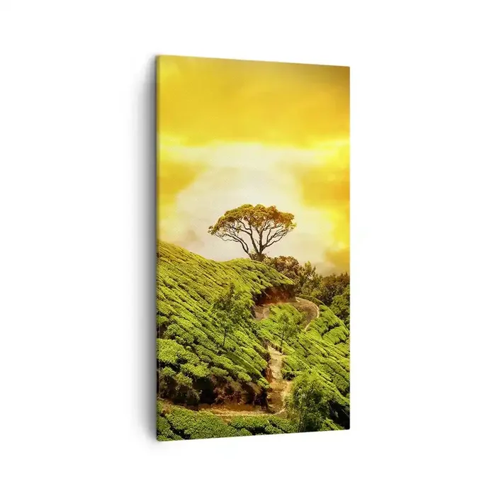 Cuadro sobre lienzo – Impresión de Imagen – Por un camino sinuoso, por una verde pendiente – 45×80 cm