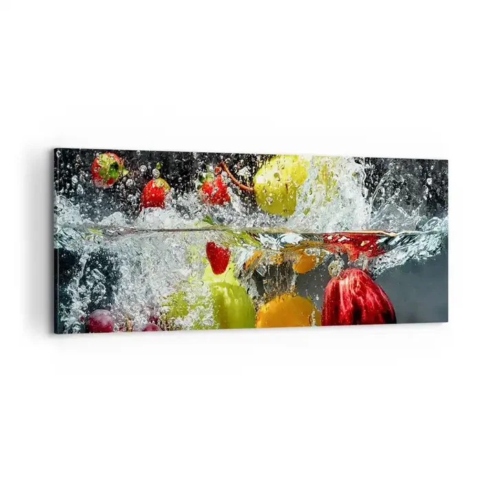 Cuadro sobre lienzo – Impresión de Imagen – Refresco afrutado – 100×40 cm