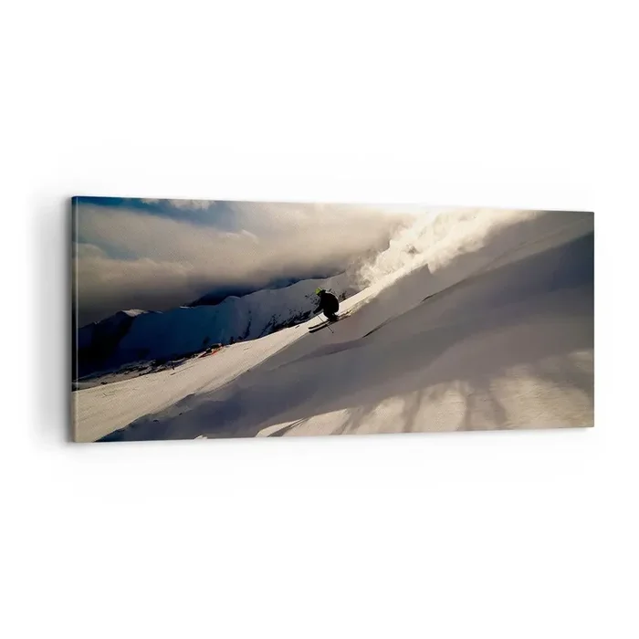 Cuadro sobre lienzo – Impresión de Imagen – Reto de montaña asumido – 100×40 cm