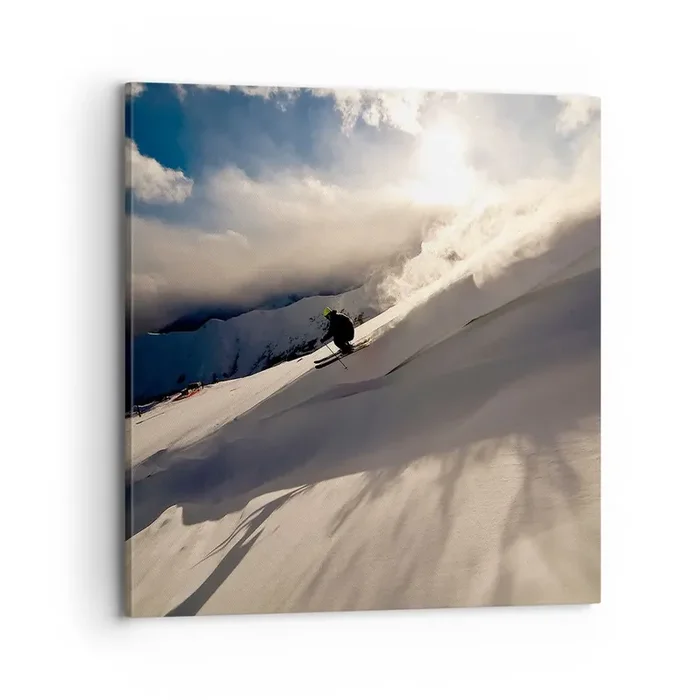 Cuadro sobre lienzo – Impresión de Imagen – Reto de montaña asumido – 70×70 cm