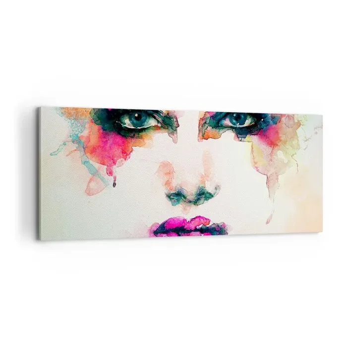 Cuadro sobre lienzo – Impresión de Imagen – Retrato en arco iris – 100×40 cm