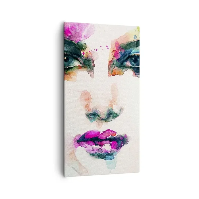 Cuadro sobre lienzo – Impresión de Imagen – Retrato en arco iris – 55×100 cm