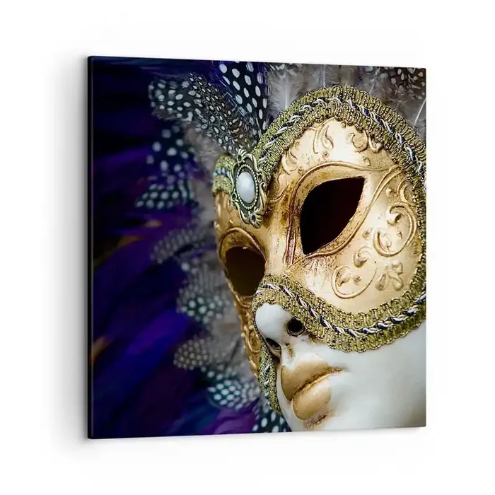 Cuadro sobre lienzo – Impresión de Imagen – Retrato veneciano en oro – 50×50 cm
