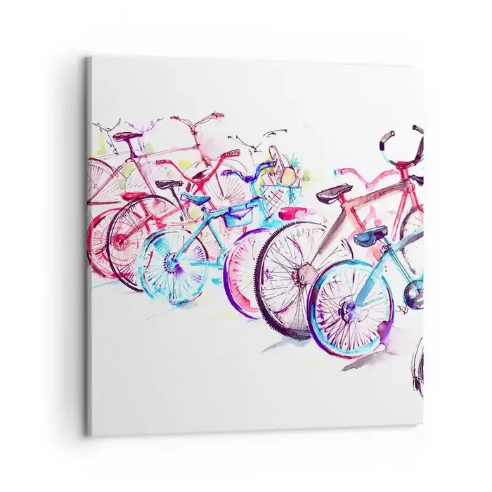Cuadro sobre lienzo – Impresión de Imagen – Reunión de ciclistas – 50×50 cm