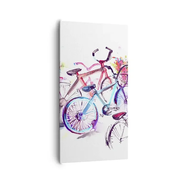 Cuadro sobre lienzo – Impresión de Imagen – Reunión de ciclistas – 65×120 cm