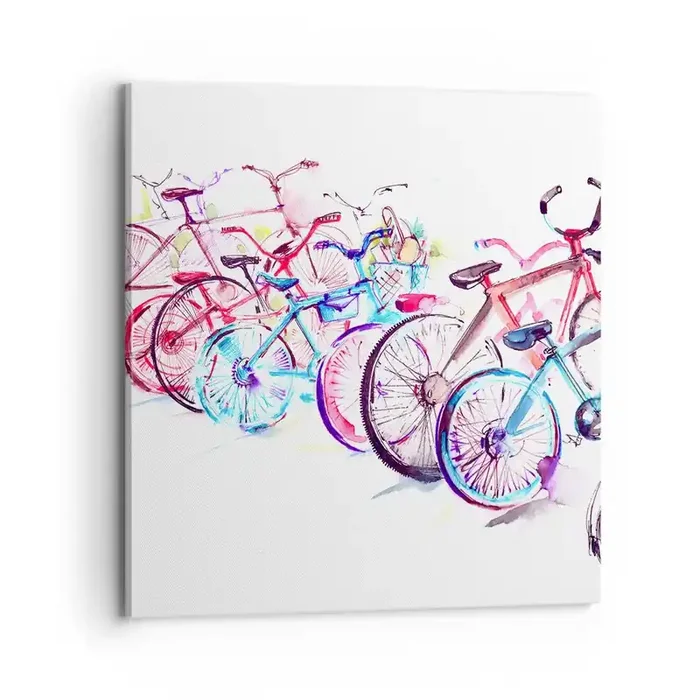 Cuadro sobre lienzo – Impresión de Imagen – Reunión de ciclistas – 70×70 cm