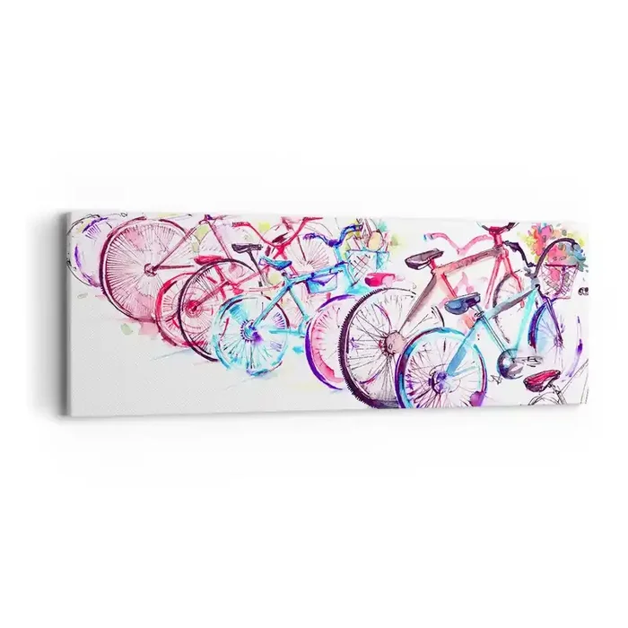 Cuadro sobre lienzo – Impresión de Imagen – Reunión de ciclistas – 90×30 cm