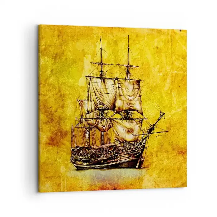 Cuadro sobre lienzo – Impresión de Imagen – ¡Rumbo a la isla Tortuga! – 50×50 cm