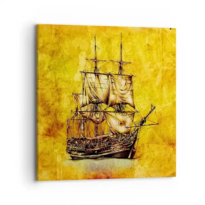 Cuadro sobre lienzo – Impresión de Imagen – ¡Rumbo a la isla Tortuga! – 70×70 cm