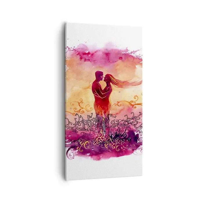 Cuadro sobre lienzo – Impresión de Imagen – ¡Un solo corazón! Necesito tan poco para ser feliz… – 55×100 cm
