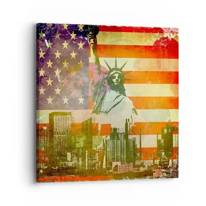 Cuadro sobre lienzo – Impresión de Imagen – ¡Viva América! – 30×30 cm
