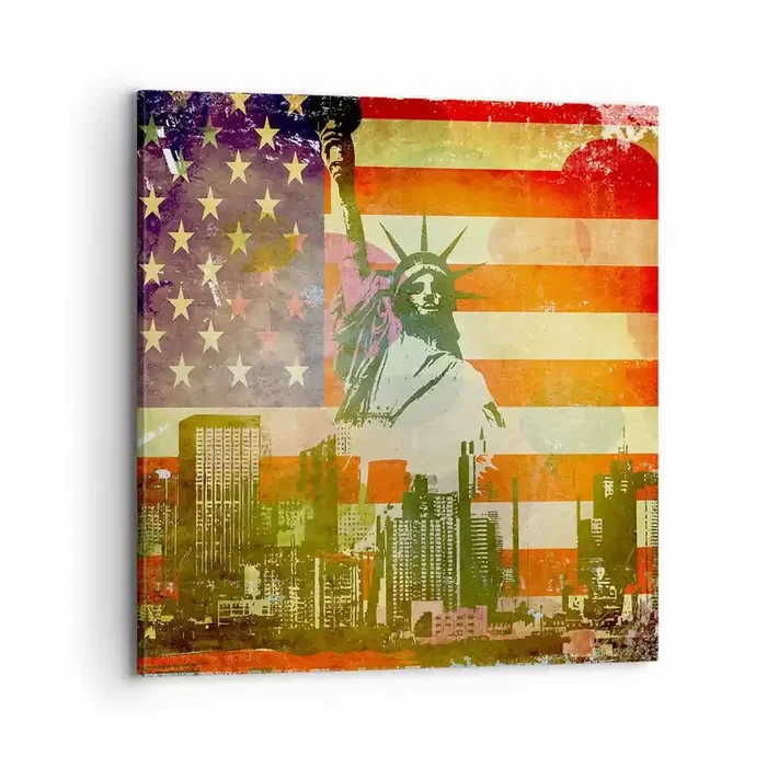Cuadro sobre lienzo – Impresión de Imagen – ¡Viva América! – 70×70 cm