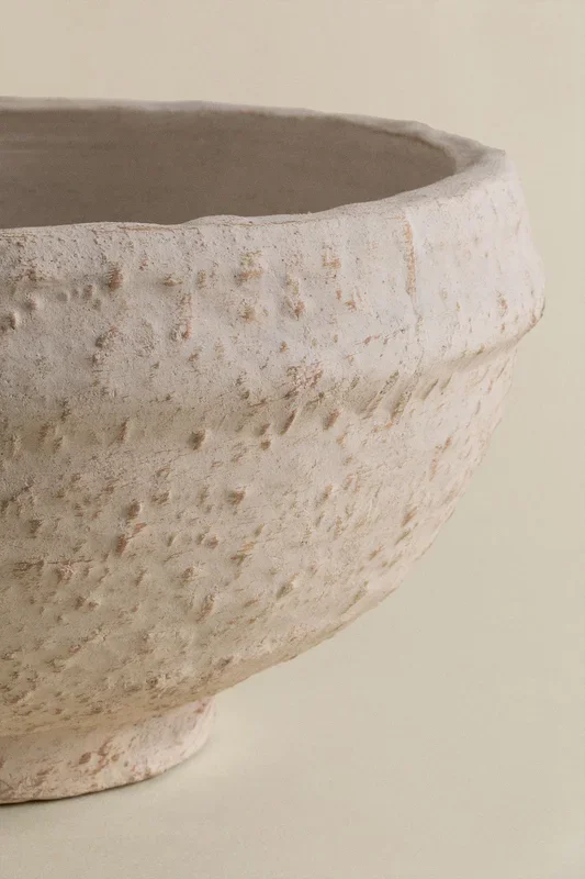 Cuenco Decorativo en Terracota Yacono Blanco Piedra – SKLUM