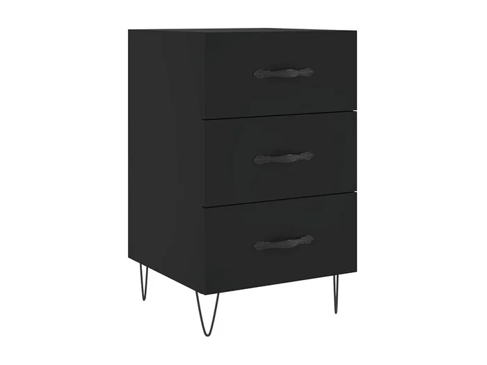 Cumming Mesita de noche madera de ingeniería negro 40x40x66 cm
