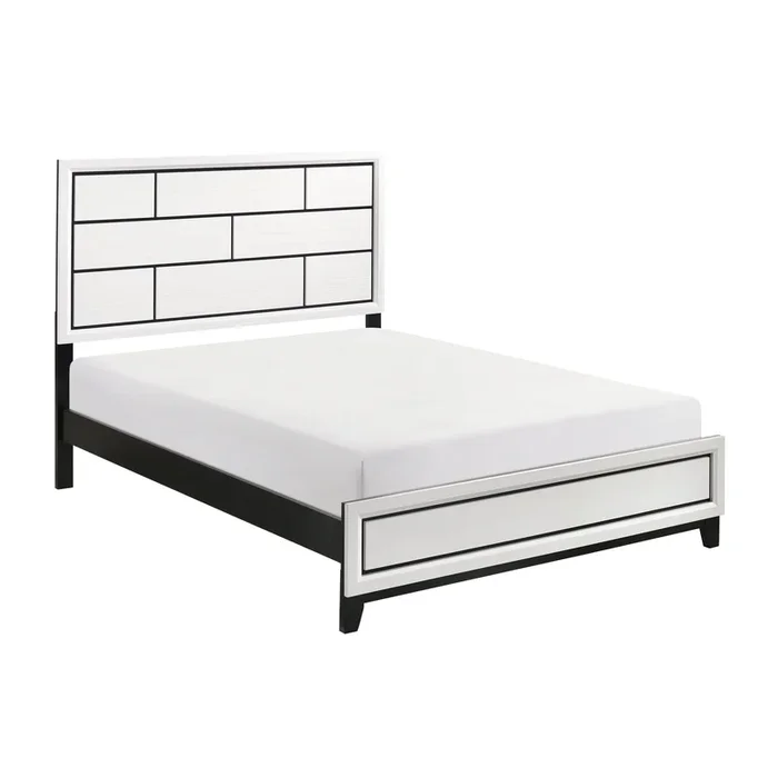 Davi White King Panel Bed