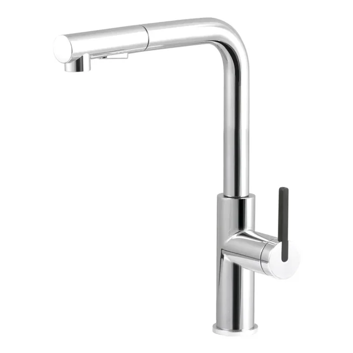 Deante BKM_073M – Grifo de fregadero con rociador extraíble MOMI cromo brillante