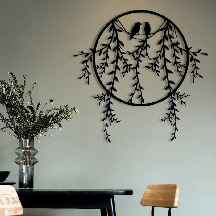 Decoración de pared 45×44 cm ramas metal